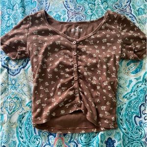 Hollister , xs , brown floral print